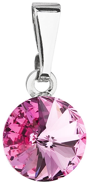 Prívesok bižutéria so Swarovski krištáľmi ružový okrúhly 54018.3 rose