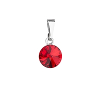 Prívesok bižutéria so Swarovski krištáľmi červený okrúhly 54018.3