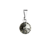 Prívesok bižutéria so Swarovski krištáľmi šedý okrúhly 54018.3