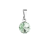 Prívesok bižutéria so Swarovski krištáľmi zelený okrúhly 54018.3