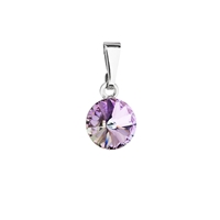 Prívesok bižutéria so Swarovski krištáľmi fialový okrúhly 54018.5