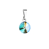 Prívesok bižutéria so Swarovski krištáľmi zelený fialový okrúhly 54018.5