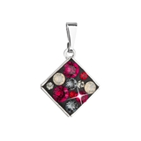 Prívesok bižutéria so Swarovski krištáľmi červený kosoštvorec 54020.3