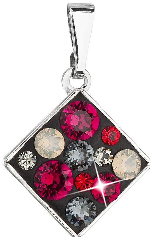 Prívesok bižutéria so Swarovski krištáľmi červený kosoštvorec 54020.3