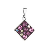 Prívesok bižutéria so Swarovski krištáľmi fialový kosoštvorec 54020.3