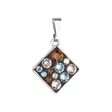 Prívesok bižutéria so Swarovski krištáľmi modrý kosoštvorec 54020.3 aqua
