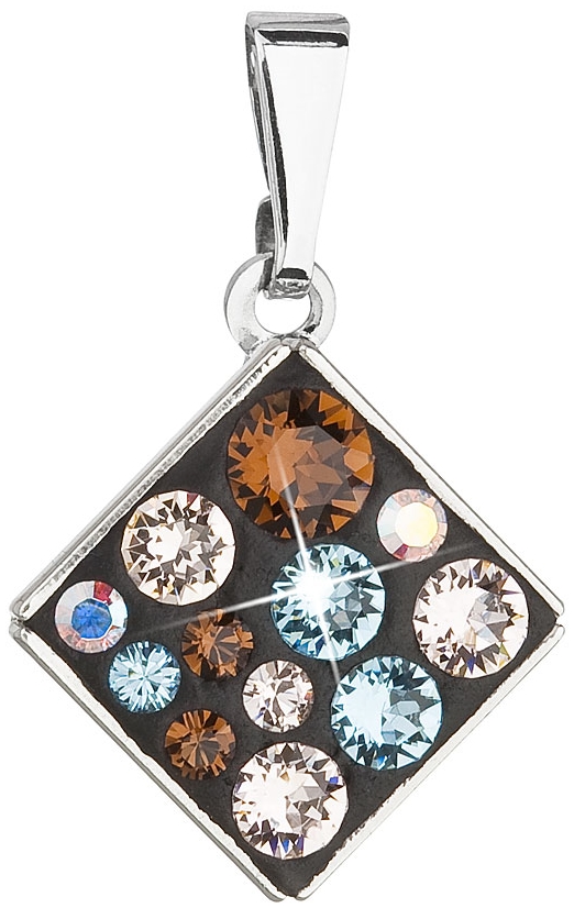 Prívesok bižutéria so Swarovski krištáľmi modrý kosoštvorec 54020.3 aqua