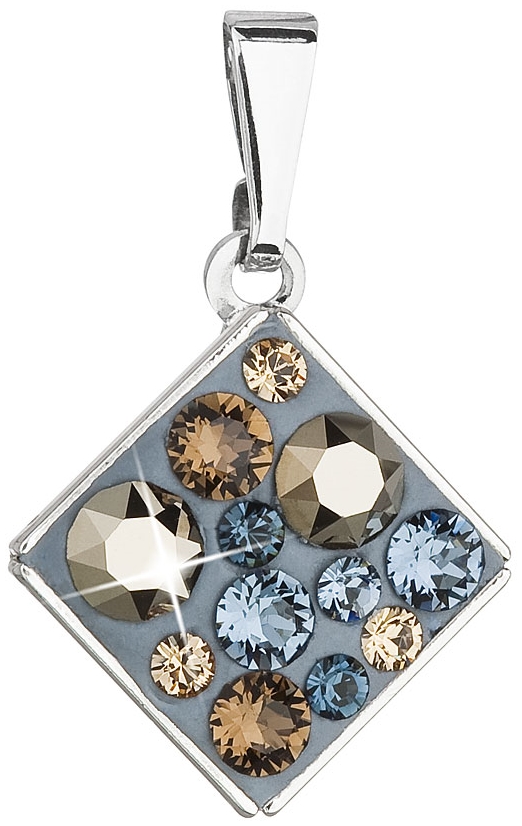 Prívesok bižutéria so Swarovski krištáľmi modrý kosoštvorec 54020.3 denim blue