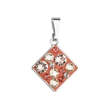 Prívesok bižutéria so Swarovski krištáľmi oranžový kosoštvorec 54020.4