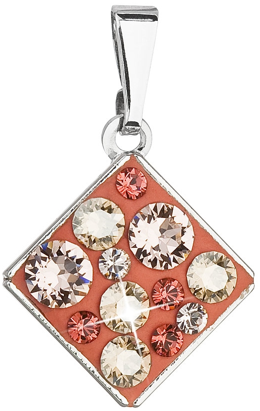 Prívesok bižutéria so Swarovski krištáľmi oranžový kosoštvorec 54020.4