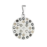 Prívesok bižutéria so Swarovski krištáľmi sivý okrúhly 54021.3