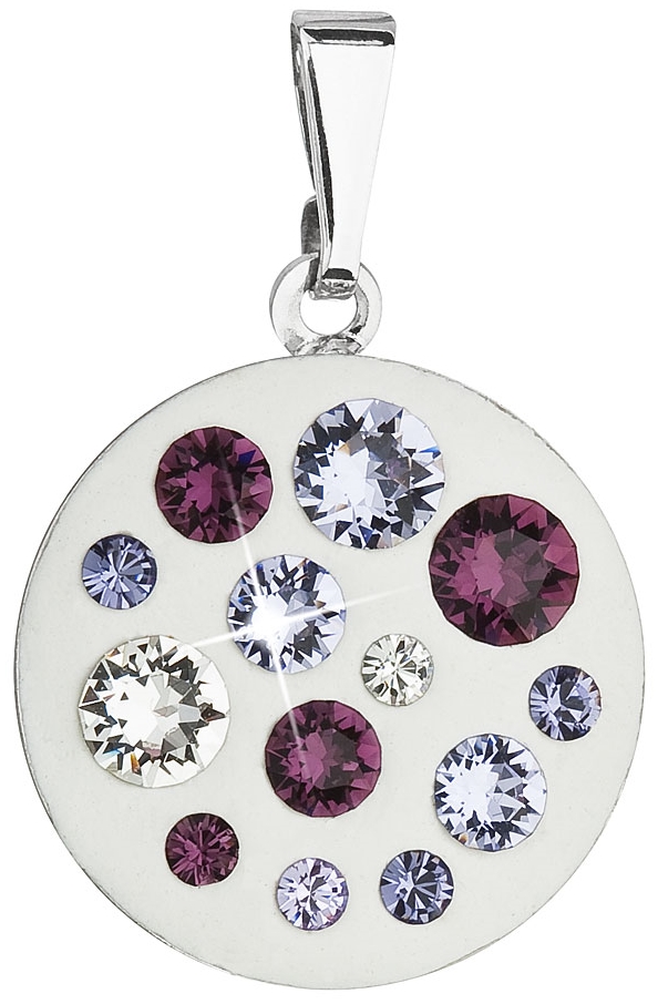 Prívesok bižutéria so Swarovski krištáľmi fialový okrúhly 54022.3 violet