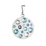 Prívesok bižutéria so Swarovski krištáľmi modrý okrúhly 54022.3