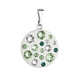 Prívesok bižutéria so Swarovski krištáľmi zelený okrúhly 54022.3