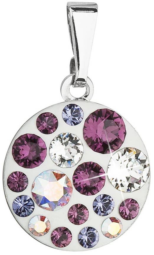 Prívesok bižutéria so Swarovski krištáľmi fialový okrúhly 54023.3 amethyst