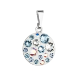 Prívesok bižutéria so Swarovski krištáľmi modrý okrúhly 54023.3