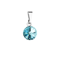 Prívesok bižutéria so Swarovski krištáľmi modrý okrúhly 54018.3 turquoise