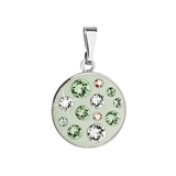 Prívesok bižutéria so Swarovski krištáľmi zelený okrúhly 54024.3