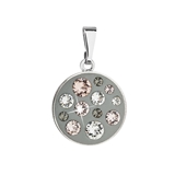 Prívesok bižutéria so Swarovski krištáľmi hnedý okrúhly 54024.3