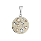 Prívesok bižutéria so Swarovski krištáľmi hnedý okrúhly 54024.3 sun