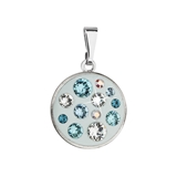 Prívesok bižutéria so Swarovski krištáľmi svetlomodrý okrúhly 54024.3