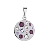 Prívesok bižutéria so Swarovski krištáľmi fialový okrúhly 54024.3
