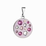 Prívesok bižutéria so Swarovski krištáľmi ružový okrúhly 54024.3
