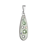 Prívesok bižutéria so Swarovski krištáľmi zelená kvapka 54025.3