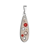 Prívesok bižutéria so Swarovski krištáľmi oranžová kvapka 54025.3