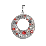 Prívesok bižutéria so Swarovski krištáľmi oranžový okrúhly 54026.3