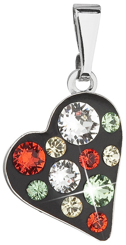 Prívesok bižutéria so Swarovski krištáľmi červené srdce 54027.3