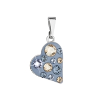 Prívesok bižutéria so Swarovski krištáľmi modré srdce 54027.3 denim