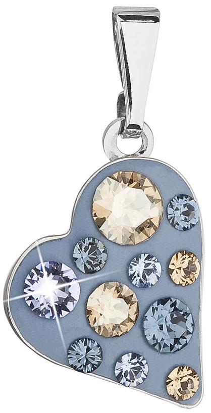 Prívesok bižutéria so Swarovski krištáľmi modré srdce 54027.3 denim