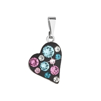 Prívesok bižutéria so Swarovski krištáľmi modré srdce 54027.3