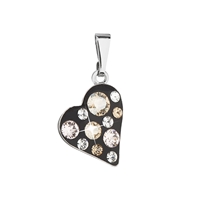 Prívesok bižutéria so Swarovski krištáľmi zlaté srdce 54027.3