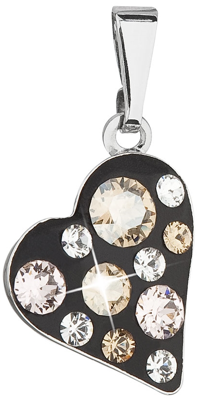 Prívesok bižutéria so Swarovski krištáľmi zlaté srdce 54027.3