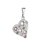 Prívesok bižutéria so Swarovski krištáľmi šedej srdce 54027.3