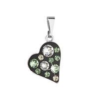 Prívesok bižutéria so Swarovski krištáľmi zelené srdce 54027.3