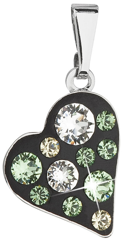 Prívesok bižutéria so Swarovski krištáľmi zelené srdce 54027.3