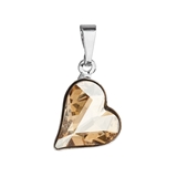 Prívesok bižutéria so Swarovski krištáľmi zlaté srdce 54033.5