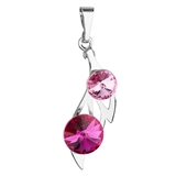 Prívesok bižutéria so Swarovski krištáľmi ružový podlhovastý 54038.3