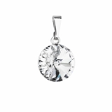 Prívesok bižutéria s Preciosa kryštály biely okrúhly 54001.1 crystal