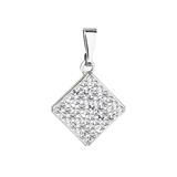 Prívesok bižutéria s Preciosa kryštálmi kosoštvorec biela 54044.1 crystal