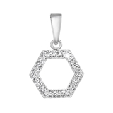 Strieborný prívesok s krištálmi Swarovski v bielej farbe 74073.1