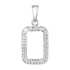 Strieborný prívesok s krištálmi Swarovski biely obdĺžnik 74072.1
