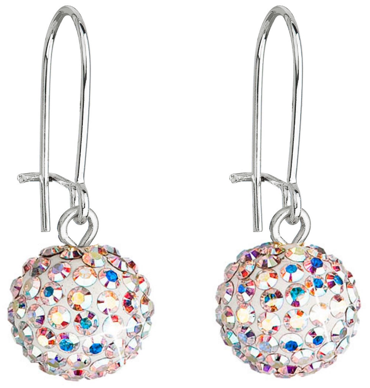 Náušnice bižutéria visiace s kryštálmi okrúhle ab 71119.2 crystal ab