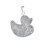 Strieborný prívesok s kryštálmi Swarovski kačička 74094.1
