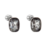 Strieborné náušnice perličky s krištálmi Swarovski čierny obdĺžnik 31279.5