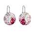 Strieborné náušnice visiace s krištálmi Swarovski mix farieb okrúhle 31176.3 sweet love