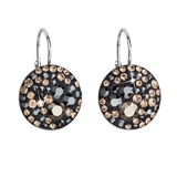 Strieborné náušnice visiace s krištálmi Swarovski mix farieb okrúhle 31176.4 colorado